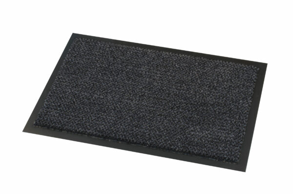 Black Superior Fire Tested Doormat on white background